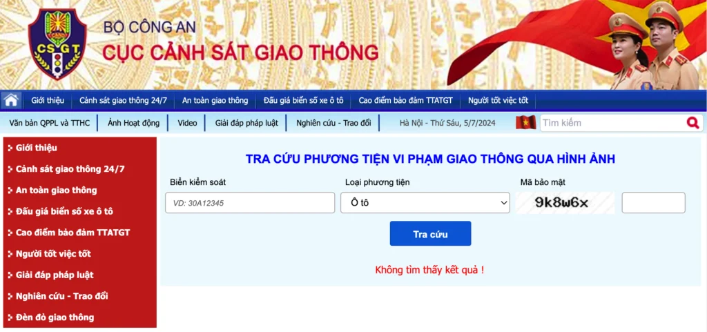 tra cứu phạt nguội